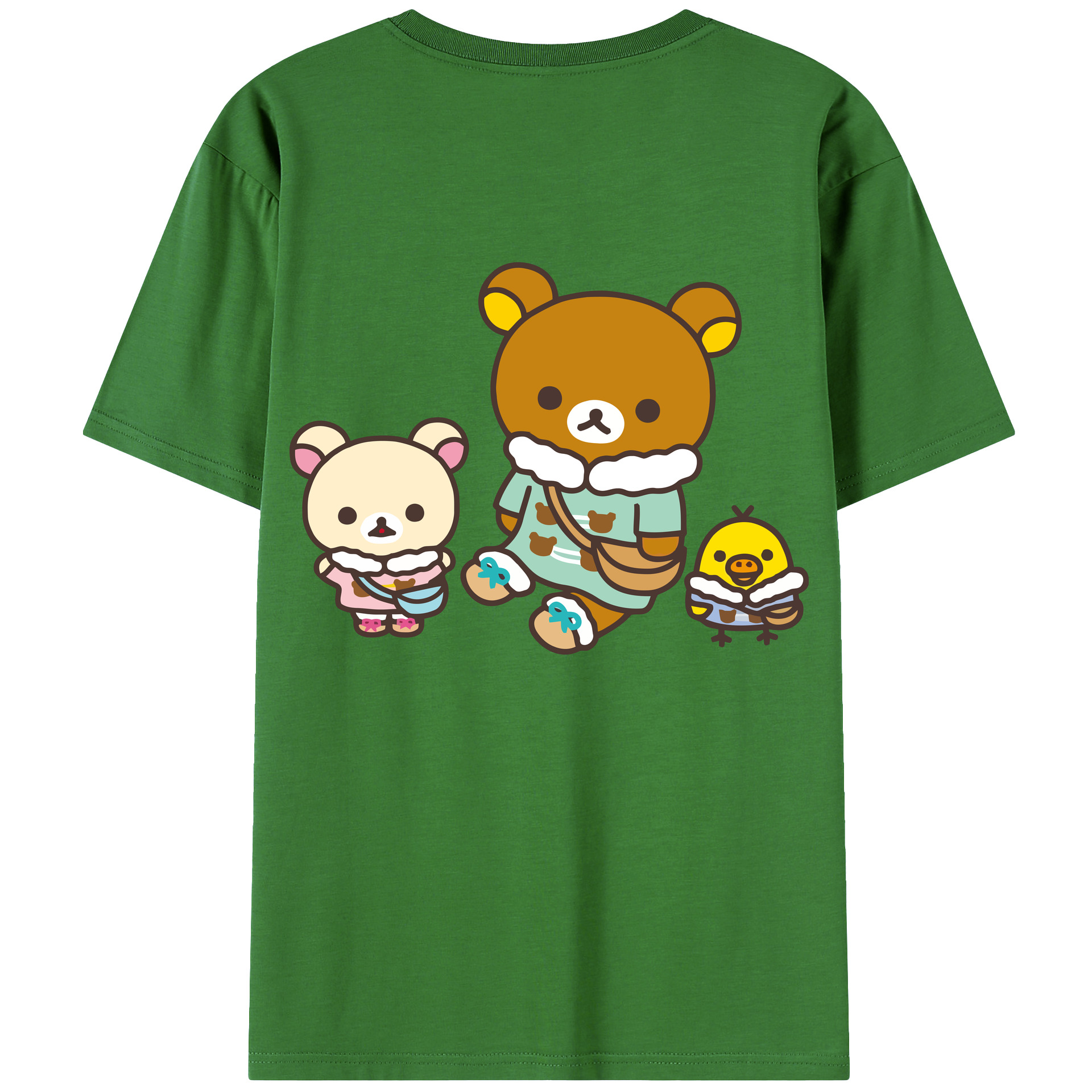 （画像用） リラックマ リラックマ キイロイトリ Rilakkuma Korilakkuma Kiiroitori レディース半袖Tシャツ(バックプリント)